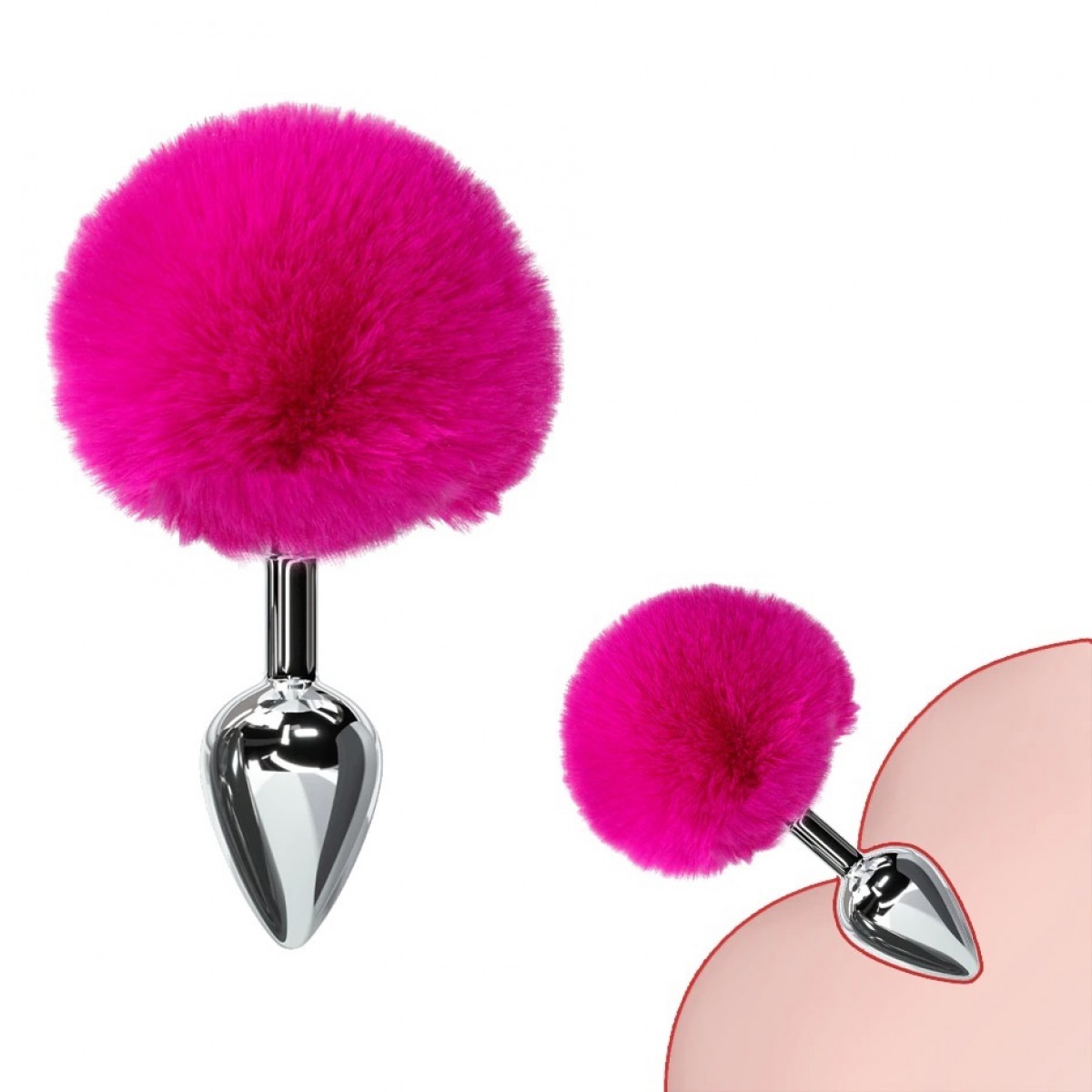 Fuşya Ponpon Anal Plug