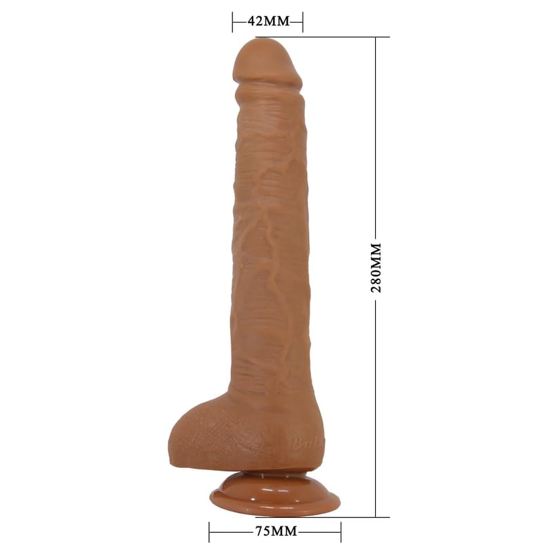28 CM Gerçekçi Vantuzlu Dildo Penis – Testisli Yumuşak Doku Ten Rengi