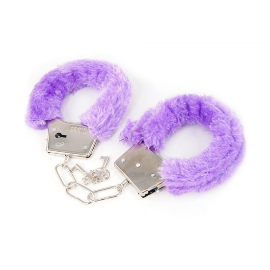 FETİŞ FANTEZİ MOR PELUŞLU METAL KELEPÇE