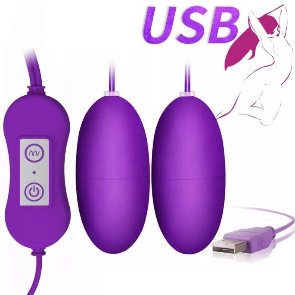 Double Vibrating Eggs Usb Girişli Kegel Egzersiz Vajina Anal Orgazm Topu