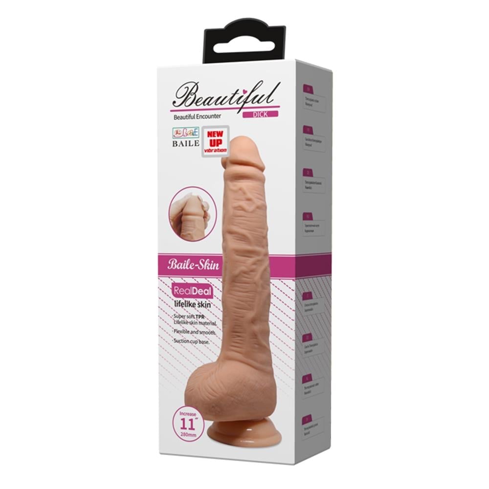 28 cm Titreşimli Gerçekçi Kalın Dildo Penis | Güçlü Titreşim – Realistik Dick