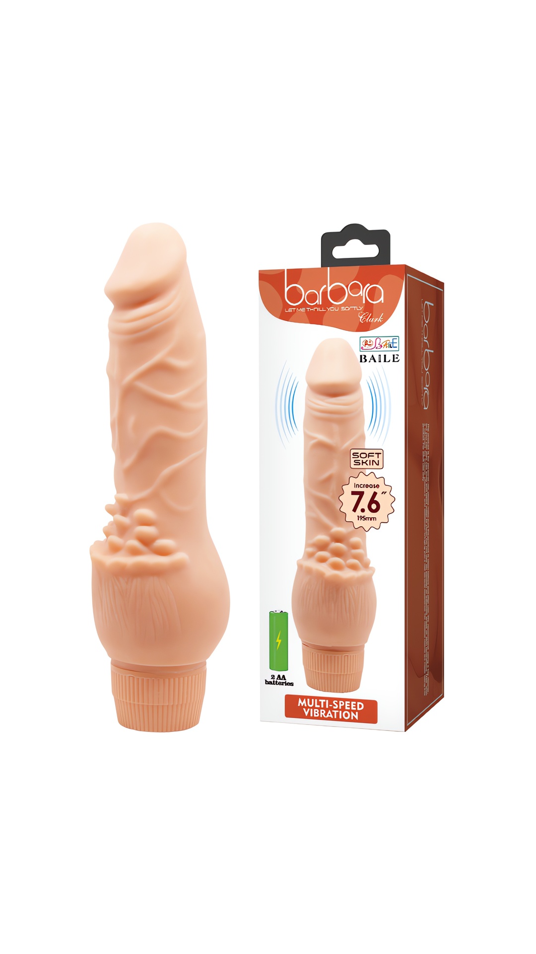 19.5 CM Ten Titreşimli Realistik Vibratör Penis Klitoris Uyarıcılı