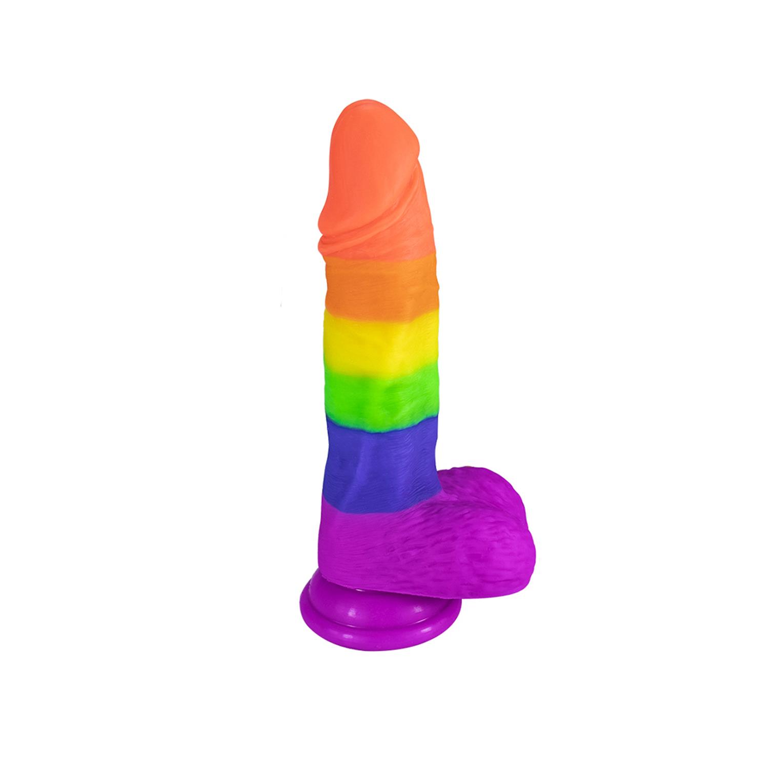 Canlı Renkli Rainbow Dildo 19 cm